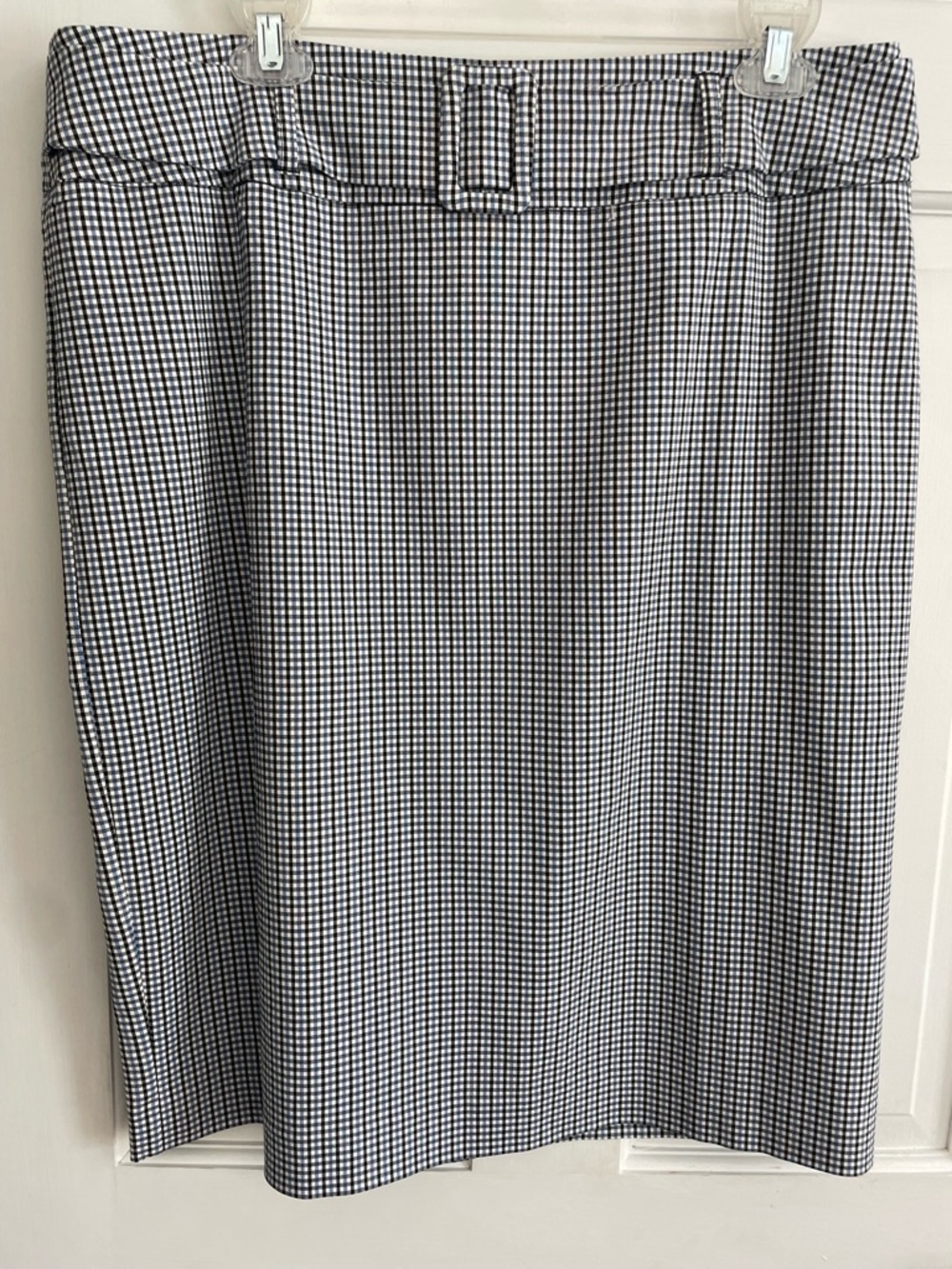 Cato Black & White Gingham Pencil Skirt